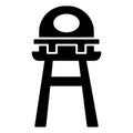 Baby feeding chair solid icon. Baby high chair vector illustration isolated on white. Stool glyph style design, designed Royalty Free Stock Photo