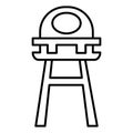 Baby feeding chair thin line icon. Baby high chair vector illustration isolated on white. Stool outline style design Royalty Free Stock Photo