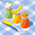 Baby Feeding Isometric Background