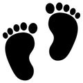 Baby feet clean black icon Royalty Free Stock Photo
