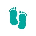 Baby feet colored flat icon vector design illustration