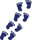 Baby feet - footprints walking