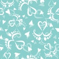 Baby feet  and hearts seamless vector pattern Royalty Free Stock Photo