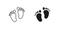 Baby feet icon flat style isolated on white background Royalty Free Stock Photo