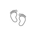 Baby feet line icon isolated on white background Royalty Free Stock Photo