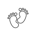 Baby feet line icon. linear style sign for mobile concept and web design. Baby footprint outline vector icon. Symbol Royalty Free Stock Photo