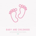 Baby feet thin line icon Royalty Free Stock Photo