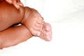 Baby feet of a three month old