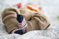 Baby feets in socks Royalty Free Stock Photo