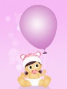 Baby female with balloon
