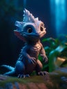 A baby female dragon with textured skin full body hyper realistic cinematic 8k magical dynamic.Generative AI Royalty Free Stock Photo