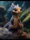 A baby female dragon with textured skin full body hyper realistic cinematic 8k magical dynamic.Generative AI Royalty Free Stock Photo