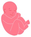 Baby in fetus pose. Child symbol. Newborn icon