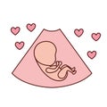 Baby fetus pregnancy with hearts love