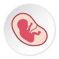 Baby fetus in the uterus icon circle