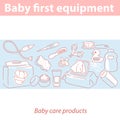Baby first equipment. Skin and health care products Royalty Free Stock Photo