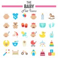 Baby flat icon set, kid symbols collection Royalty Free Stock Photo