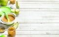 Baby food. Baby puree from fresh green apples. Royalty Free Stock Photo