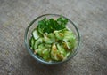 Salad of celery, cucumber, grated apple Royalty Free Stock Photo