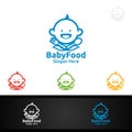 Baby Food Logo for Nutrition or Supplement Concept