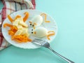 Baby food from mouse eggs. Easter food. Royalty Free Stock Photo