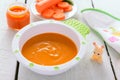 Baby food: organic carrot puree