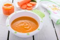 Baby food: organic carrot puree