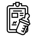Baby food schedule icon, outline style