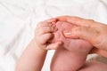 Baby foot in hand Royalty Free Stock Photo