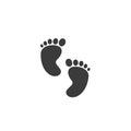 Baby foot icon flat style vector on white Royalty Free Stock Photo