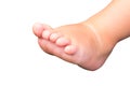 Baby foot isolated on white background. Little baby feet with fingers Royalty Free Stock Photo