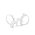 Baby foot. Line art vector illustration. Feet of tiny baby. Outline