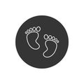 Baby foot line white icon flat style vector Royalty Free Stock Photo