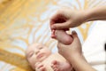 Baby foot massage Royalty Free Stock Photo