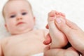 Baby foot massage Royalty Free Stock Photo