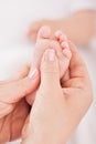 Baby foot massage Royalty Free Stock Photo