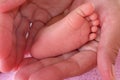 Baby foot in mother hand Royalty Free Stock Photo