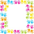 Baby foot print and hands kids colorful greeting card Royalty Free Stock Photo