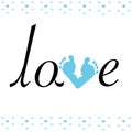 Baby foot print with love vector