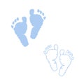 Baby foot prints. Blue colored with Baby boy foot prints Royalty Free Stock Photo