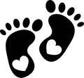 Baby foot stencil Royalty Free Stock Photo