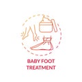 Baby foot treatment concept icon