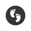 Baby foot white icon flat style vector Royalty Free Stock Photo
