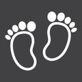 Baby footprint line icon, foot silhouette Royalty Free Stock Photo