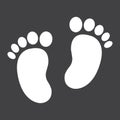 Baby footprint solid icon, foot silhouette Royalty Free Stock Photo