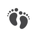 Baby footprints, legs or feet print icon