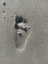 Baby footprints Neptune beach Florida Royalty Free Stock Photo