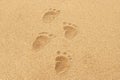 Baby Footprints in the sand Royalty Free Stock Photo