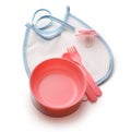 Baby fork with dummy and bibs