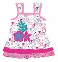 baby frocks with flower print vector Royalty Free Stock Photo